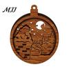 Wooden Christmas Ornaments 3D Light Up Ornament, Layered House Tree Snowman Magnetic Fridge Magnets for Nativity Scene Hanging Decoration Xmas