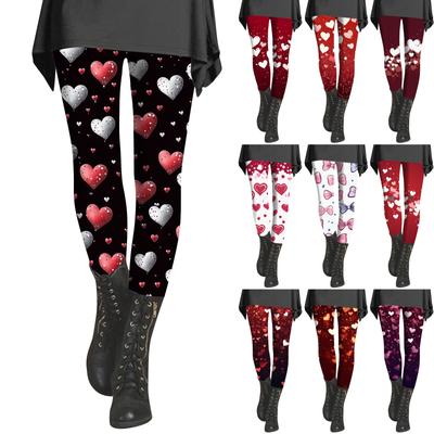 Women's Print Pants Elastic Soft Cotton Leggings Casual Home Pajamas