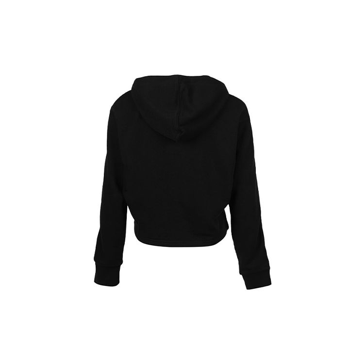 Puma Amplified Cropped Hoodie With Logo Tape Women Tops Black 586592-01