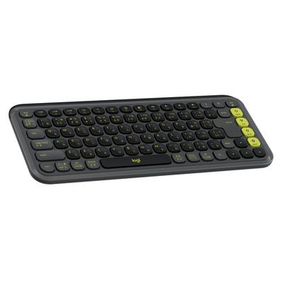 Bezdrátová klávesnice Logitech POP ICON KEYS K680GR, tenká, tiché psaní, Bluetooth, bezdrátová klávesnice Logi Bolt, bezdrátová, japonské rozložení, baterie 36 měsíců