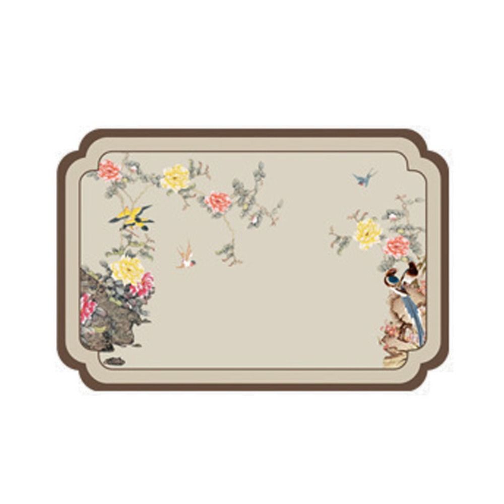 Rubber Dining Table Mat Insulation Tableware Mat Chinese Style Leather Placemat Kitchen