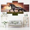 Canvas Painting A Horse Running Sunset 5 Pieces Wall Art Painting Modular Wallpapers Poster Print for Living Room Home Decor