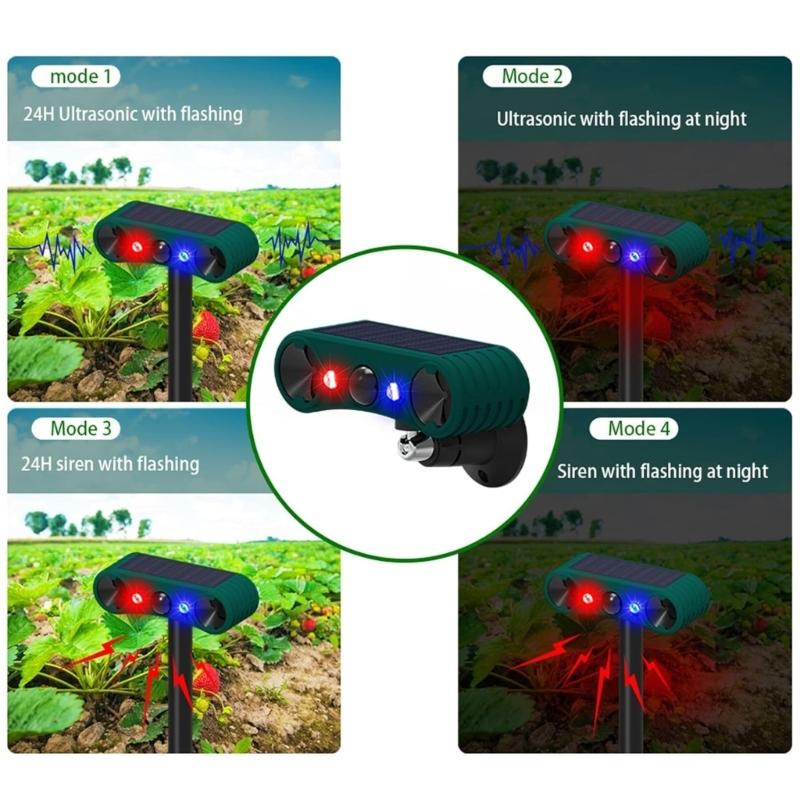 Multifunctional Animal Repeller Plastic Solar Motion Alarm Animal Driver Solar Alarm Solar Animal Repeller ABS Texture