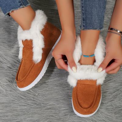 2025 Winter Large Suede Warm Cotton Shoes Casual Snow Boots Low Top Plush Cotton Shoes