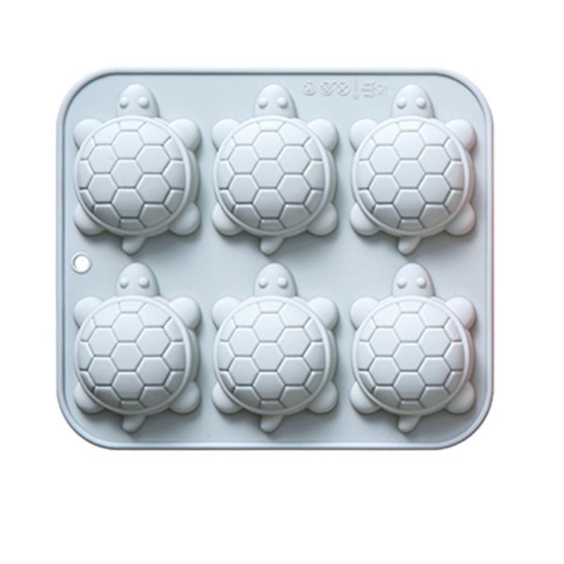 6 Consecutive Turtle Shaped Silicone Mold Cartoon Tortoise Chocolate Mold Candy Pudding Ice Cube Tray Handmade Soap Cake Mold