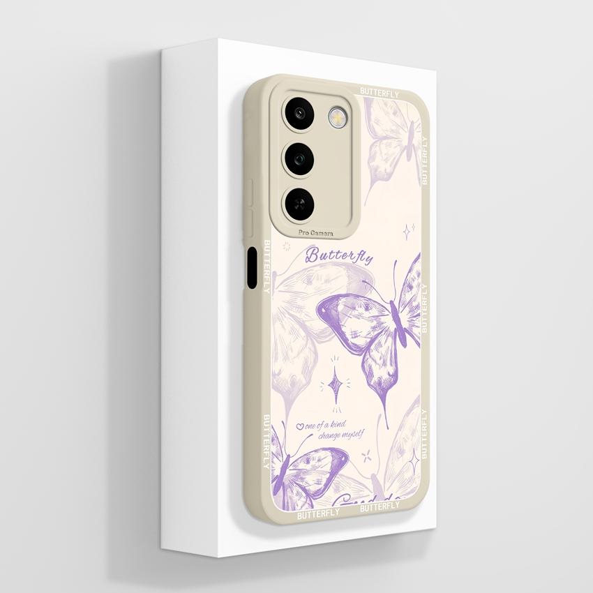 For Realme C100 5G Phone Case Sweet Butterfly Patterns Camera Coverage Funda For OPPO Realme C 100 6.8inches Soft Silicone Shell