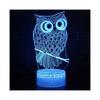 Lampe de Table de Bureau à Interrupteur Tactile Mode Enfant Hibou 3D Veilleuse LED Décoration de Chambre à Coucher Cadeaux de Noël