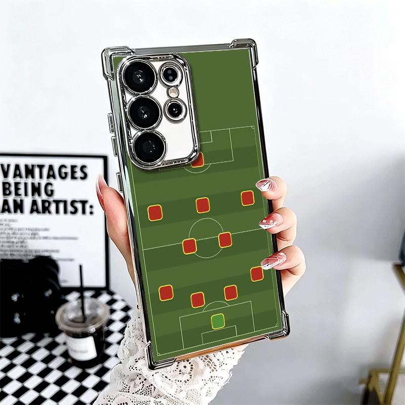 Football Soccer Tactics Time Plating Phone Case For Samsung Galaxy S24 S25 FE S26 Edge S23 Ultra S22 S21 Plus S20 Anti-Fall Aira