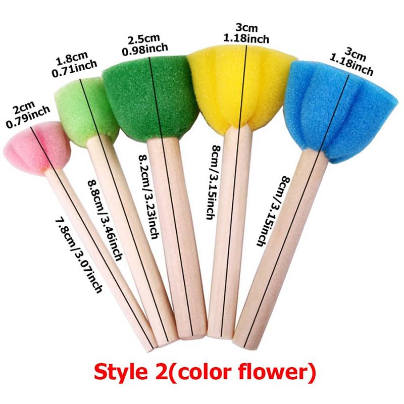 

Children DIY Graffiti Sponge Brush Set Drawing Toys Broom Shaped Seal Sponge Brush Art Brush Enlightenment Puzzle Gift TMZ