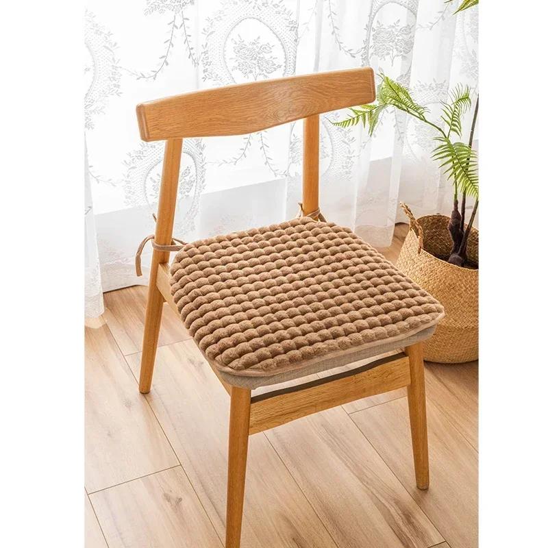 Winter-thicker Square Chair Cushion Seat Pad With Tie Cotton Seat Cushion Filling Dining Chair Cushion Non-Slip Dinning ChairPad