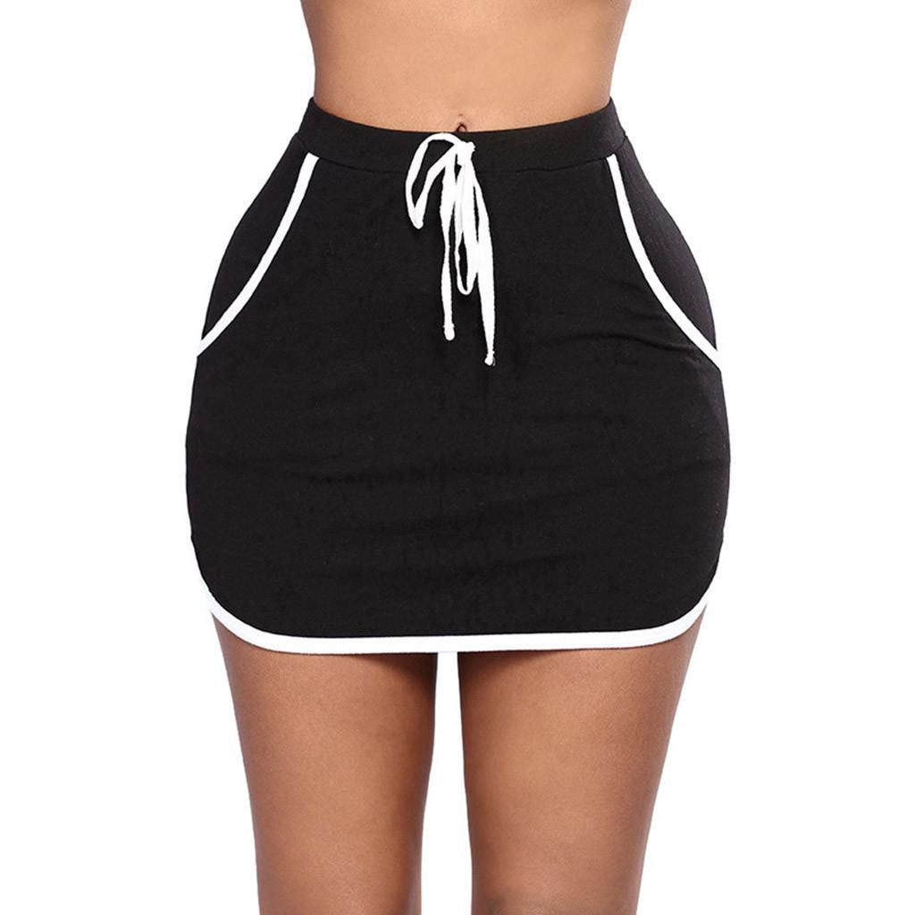 Women Sexy Club Skirt Short Pocket High Waist Skirt