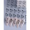 1 szt. Czarno-białe Różowe Naklejki Serce do Zdobienia Paznokci Puste Serce Naklejki 3D na Paznokcie Serce Francuskie Suwaki Dekoracja do Zdobienia Paznokci Manicure Akcesoria do Paznokci