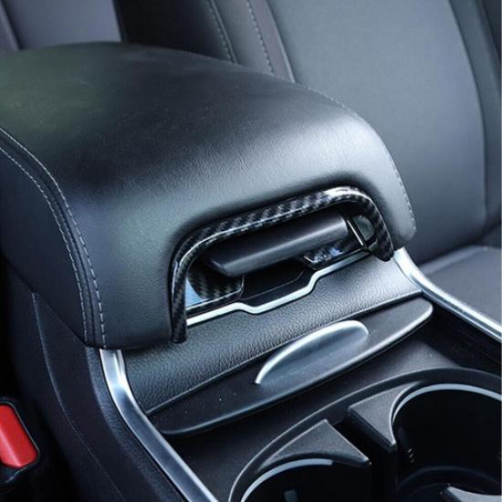 For 11-23 Dodge Charger Carbon Fiber Center Armrest Box Switch Button Cover Trim