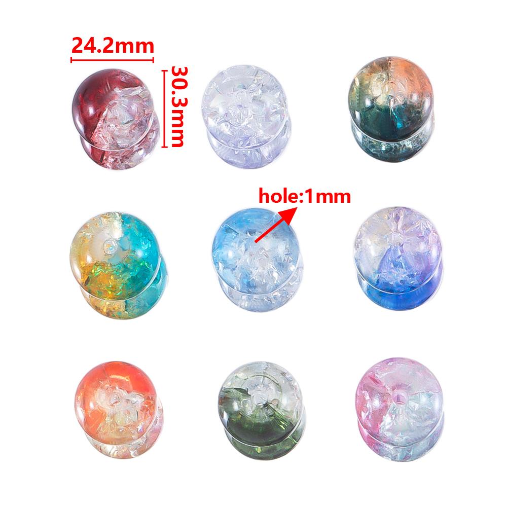 50pcs 20pcs Cracked Crystal Acrylic Burst Beads Colorful Round Loose Spacer Bead Jewelry Making DIY Bracelet Necklace Findings