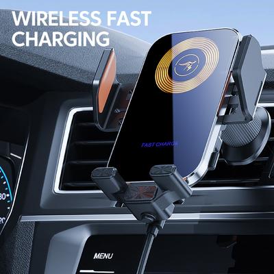 Cargador inalámbrico para teléfono móvil de coche, carga rápida, sujeción automática, soporte para teléfono móvil, apto para salida de aire del coche.