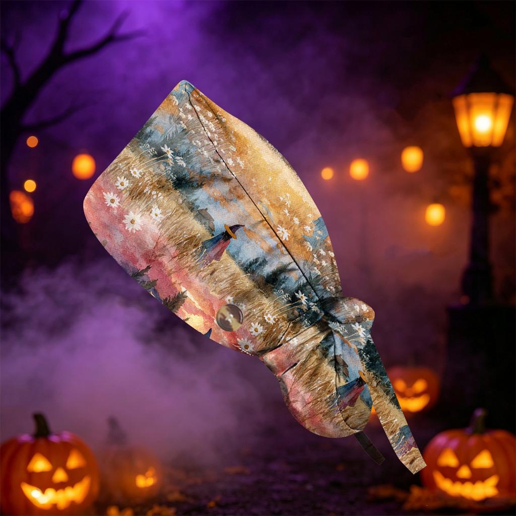 Women's Halloween Printed Ponytail for Work Shower Hair Wrap
