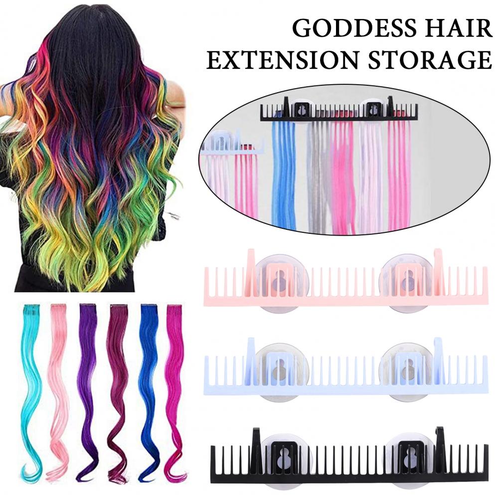 Hair Extension Holder with Suction Cup Wall Mount Hair Hanger Hairpiece Styling Drying Rack Wig Organizer Storage Display Rack