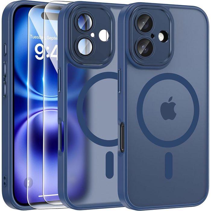 Coque de Protection - BOOLING - iPhone 17 - Bleu Marine - 2 Verres Trempés - Antichoc