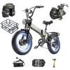 BURCHDA New R7 Dual Motors 2500W 100km Foldable Electric Bike 48V 20AH Lithium Battery 20-inch 4.0 Fatbike Electric Bike