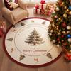 Winter Warmth Living Room and Bedroom Sofa Anti-Slip Round Rug Christmas Tree Base Pad Floor Mat Home Decoration