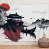 1 piece traditional Chinese landscape tapestry, polyester fabric, suitable for bedroom and living room interior decoration