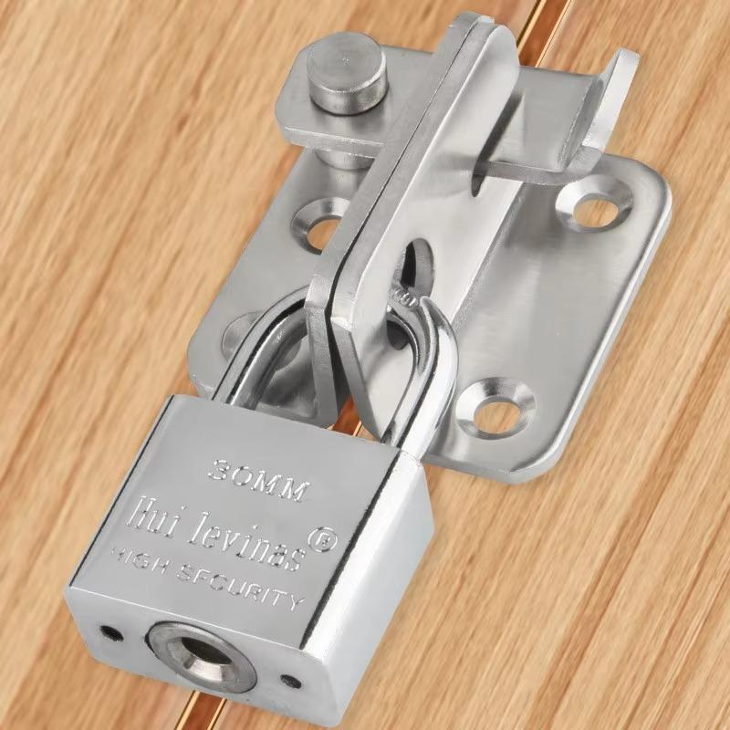1-10PCS Heavy Duty Stainless Steel Locking Bolt for Cabinet Wardrobe with Lock and Latch for Bathroom Security Door