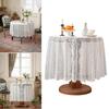 Stylish Floral Lace Round Tablecloth Table Cover Stains Resistant Fabric Multipurpose Use For Kitchen Office Wedding