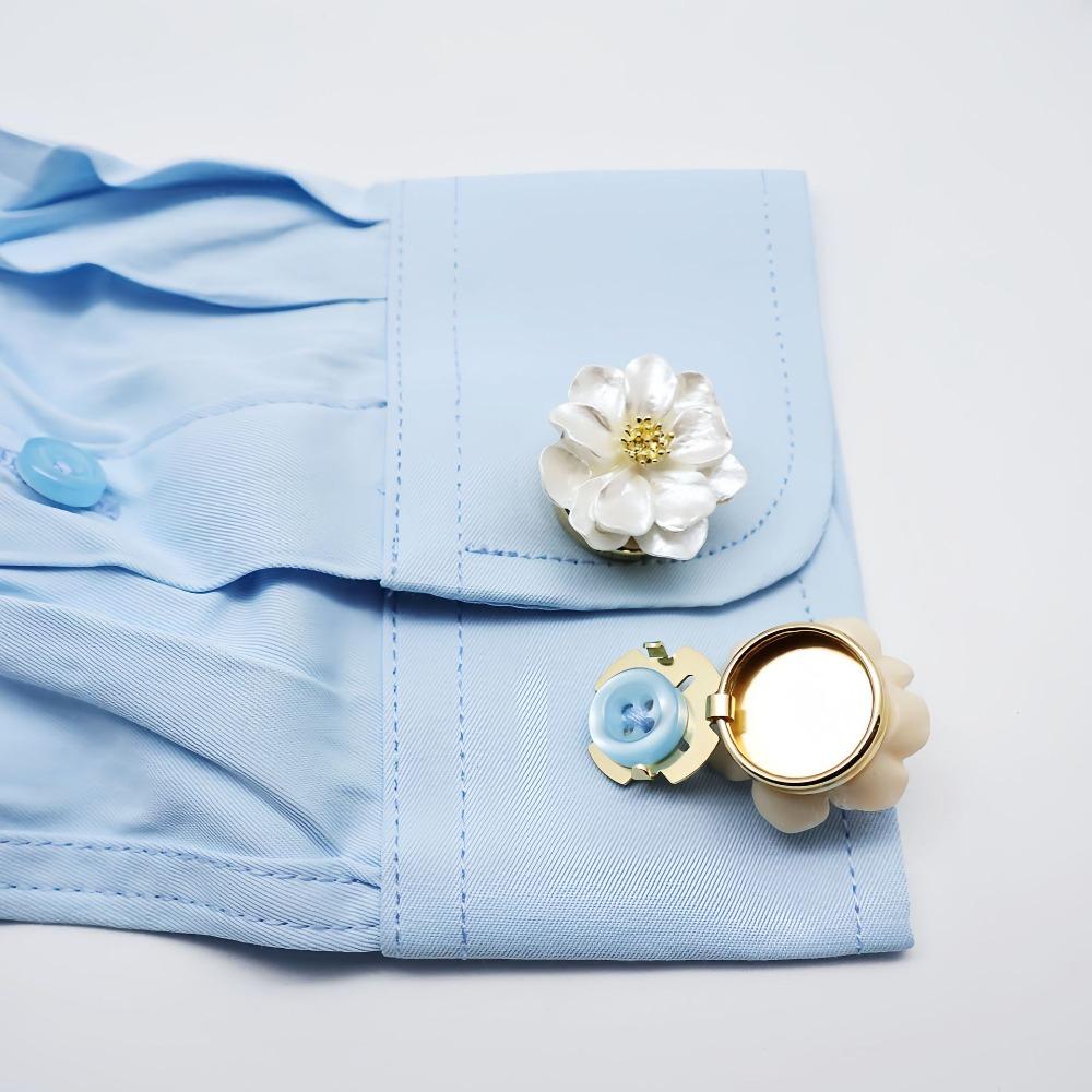 Clothing Decoration Button Covers Flower Shape Flower Button Covers Pearl Sleeve Button Clip  Cloth