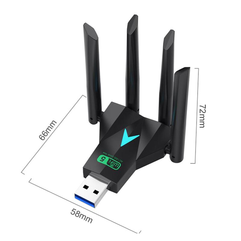 1300Mbps Usb Wifi Adapter Dual Band 2.4G 5Ghz Wireless Network Card Wi-Fi Dongle Signal Receiver For Pc Win7/10/11 Driver Free