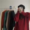 Half Turtleneck Knitted Sweater Loose Solid-color Sweater for Women Casual and Versatile Pullover for Autumn and Winter Outerwear
