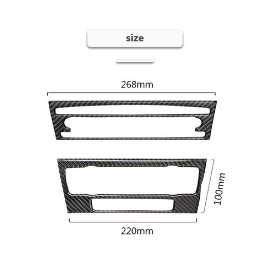 Carbon Fiber Central Console CD&AC Cover Trim For BMW 3 Series E90 E92 2005-2012