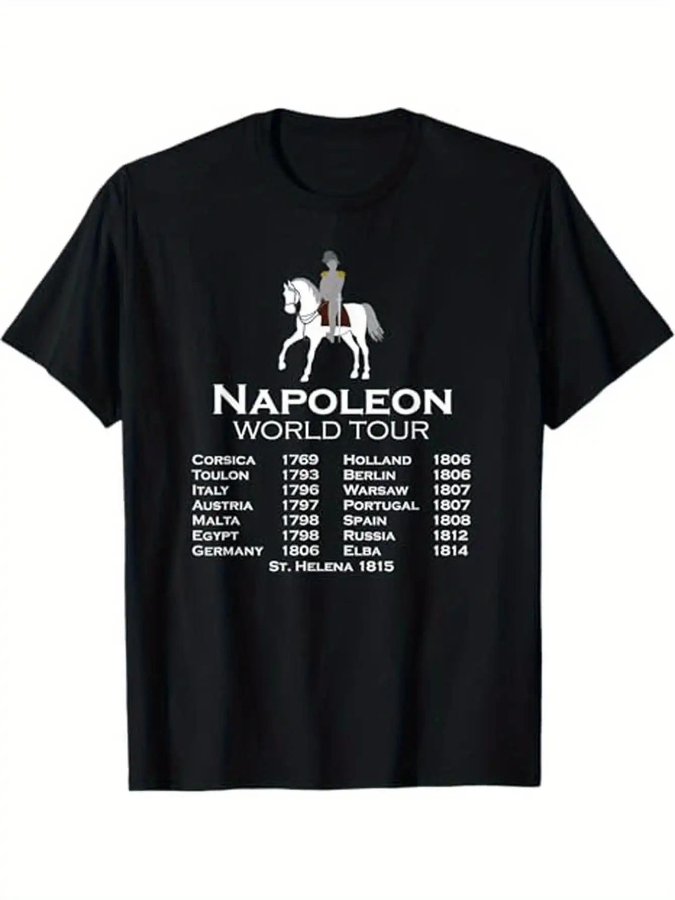 Napoleon Bonaparte World Tour Humor Graphic T-Shirt | Soft Breathable Fabric S
