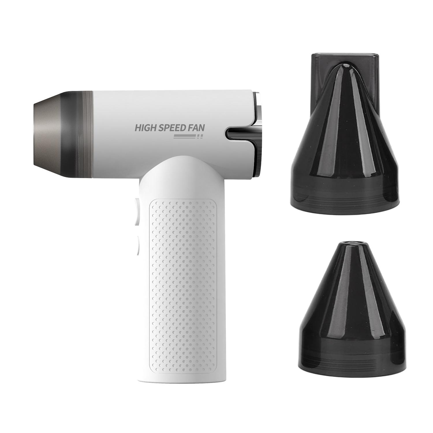 

Multifunction Mini Handheld Turbo Fan USB Rechargeable High Speed Portable Blower White