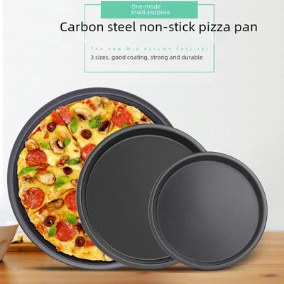 Nieprzywierająca czarna forma do pizzy z szerokim brzegiem - Dostępna w rozmiarach 6", 7", 8" i 10" do pieczenia dla całej rodziny