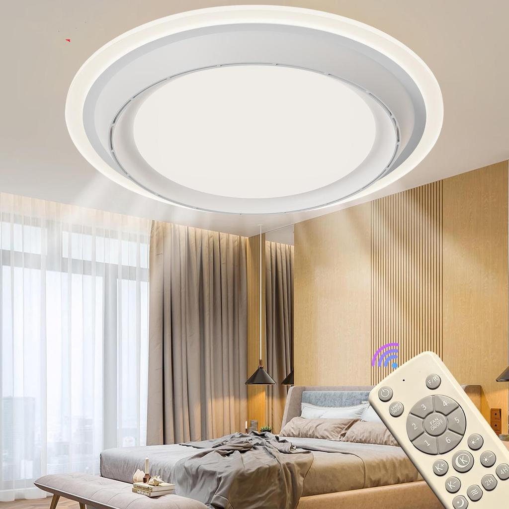 Bladeless LED Fan Light with APP & Remote Control, 85-265V for Bedroom