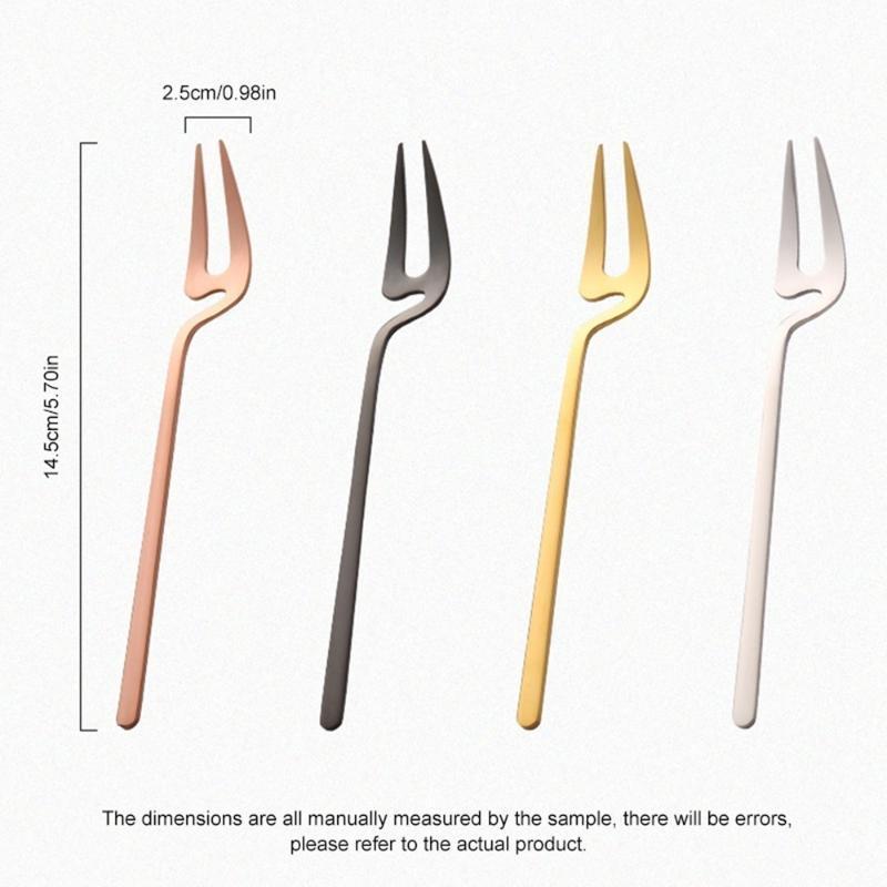Stainless Steel Fruit Forks Set Pickle Cocktail Salad Dessert Cake Tableware for Banquet Party Seafood Dinner - Modern Design