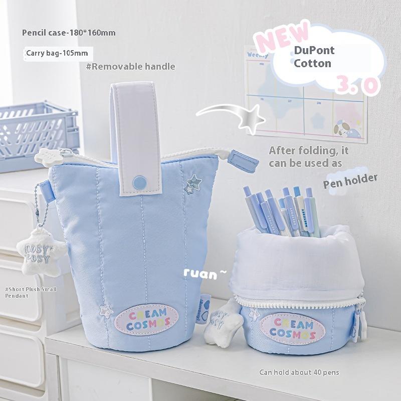 

Красочные плюшевые косметички высокого качества, складные сумки для вертикального хранения, портативные дорожные сумки для женщин синий