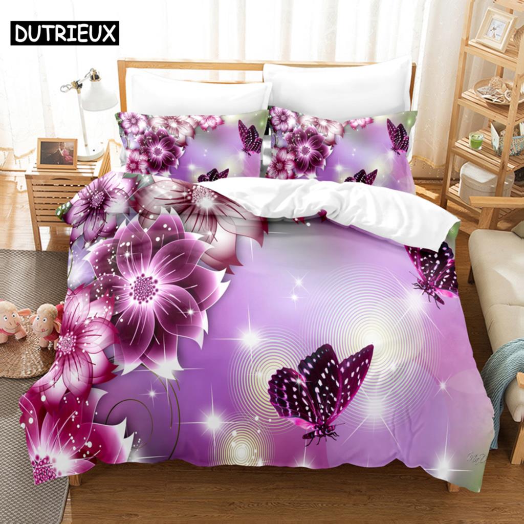 

Пододеяльник с синим цветком размера Queen с наволочкой на молнии 3D комплект постельного белья с цветочным рисунком 3 шт. 2 шт. Полный комплект постельного белья King Twin Single Double Bed Thin AU Double(180x210cm)&Duvet Cover