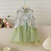 Girls' Chinese-Style Printed Summer Dress With Auspicious Phoenix Design Cool Mesh Cheongsam Dress