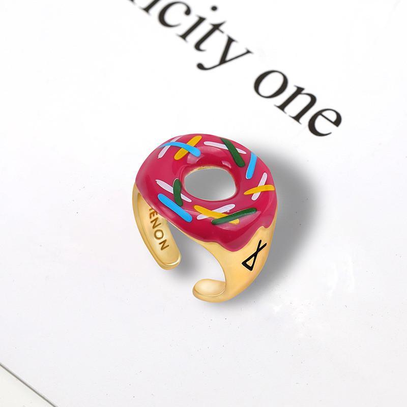 

Creative Donut Sweet Necklace With Coordinating Ring Set In Stylish Colors Made For Fashionforward Women Perfect For An Gifting Rainbow Ring