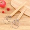 Wood Mixing Stick 13-Inch Double/Single Loop Whisk for Eggs Flour & Dough Blending Handcrafted Kitchen Utensil for Baking & Cooking