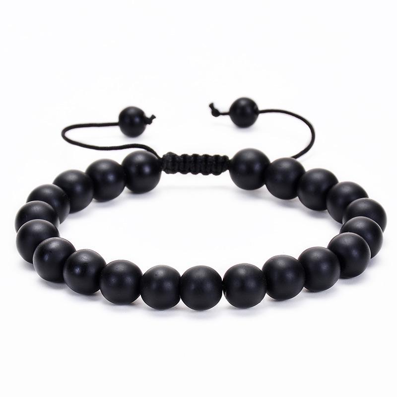 Fashion Woven Adjustable Bangle 8mm Natural Tiger Eyes Lava Rock Protection HANDMADE Bracelet Men's Gift