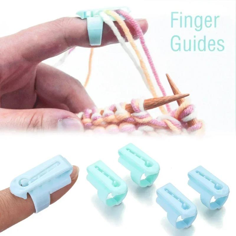 4 PIÈCES Diviseur de Fil en Plastique Coloré Outil Manuel DIY pour Tricot de Pulls Guide-fil Diviseur pour Doigts Accessoires de Tricot Fournitures de Couture