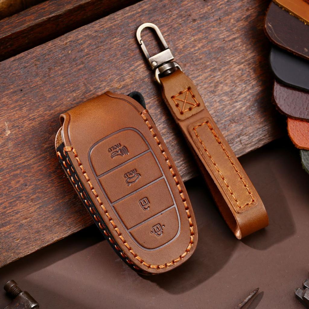 Korean Car Key Case Is Suitable for Modern Special Leather Handmade Car Key Case Cowhide