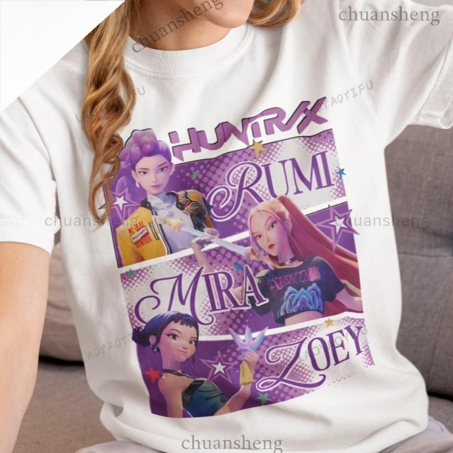 

Горячая Распродажа Новые Kpop Футболки из хлопка с принтом Охотников на демонов Женские повседневные футболки с круглым вырезом Топ Летние прохладные свободные с коротким рукавом 4XL