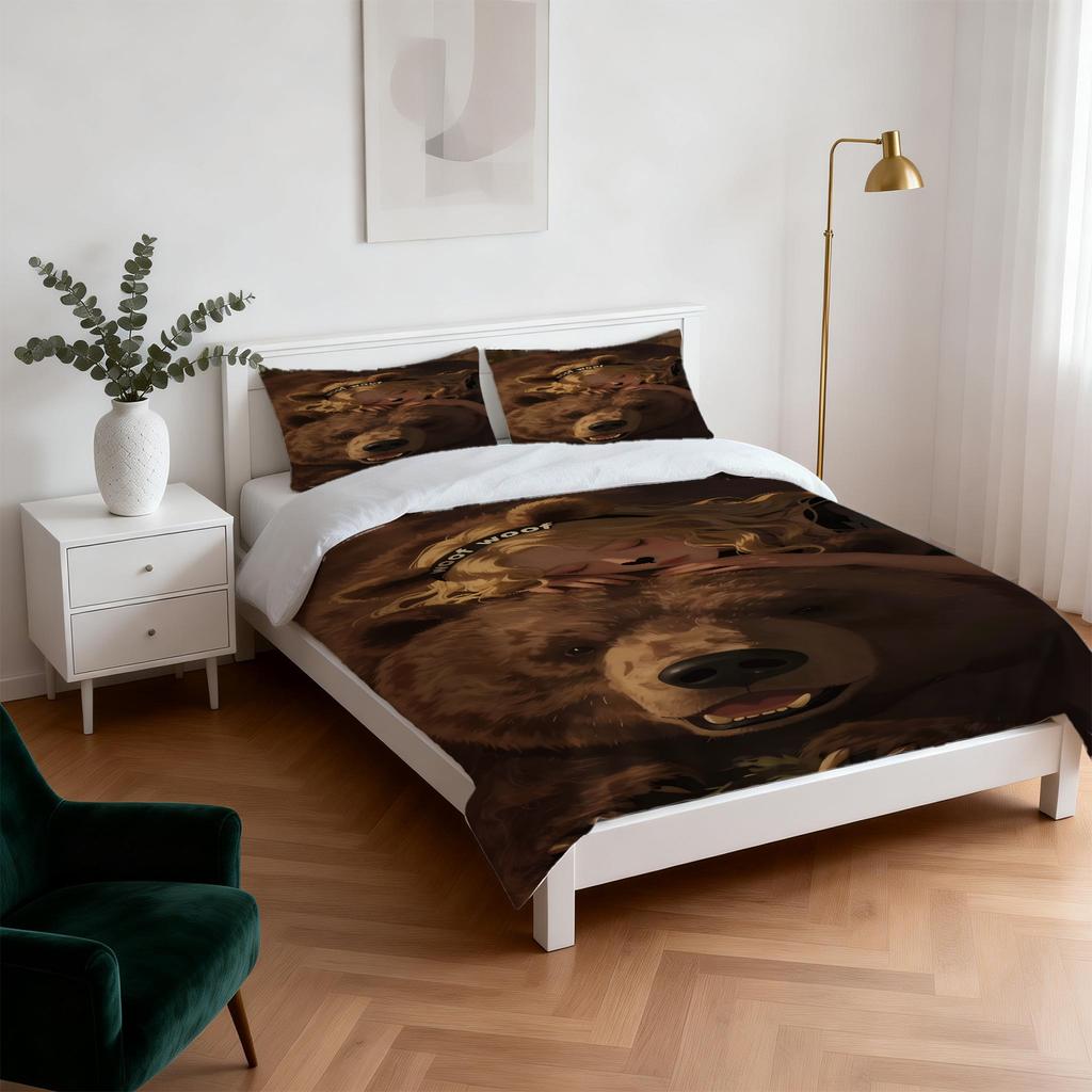 Euphoria Season 3 Sydney Sweeney Bear Cosplay Print Duvet Cover Set Soft Fabric No Filler For Adult Bedroom Home Bedding