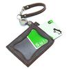 AGILITY Affa "Seek" Leather Pass Case with Reel, Holds 2 IC Cards