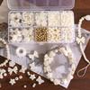 800 Stück/Box Perlen-Set mit künstlichen Perlen für DIY-Schmuckherstellung Lose Abstandshalter Armband Halskette Ohrring Zubehör Bastelbedarf