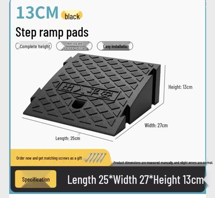 Car Sill and Roadside Plastic Uphill Triangle Speed Bump Mat