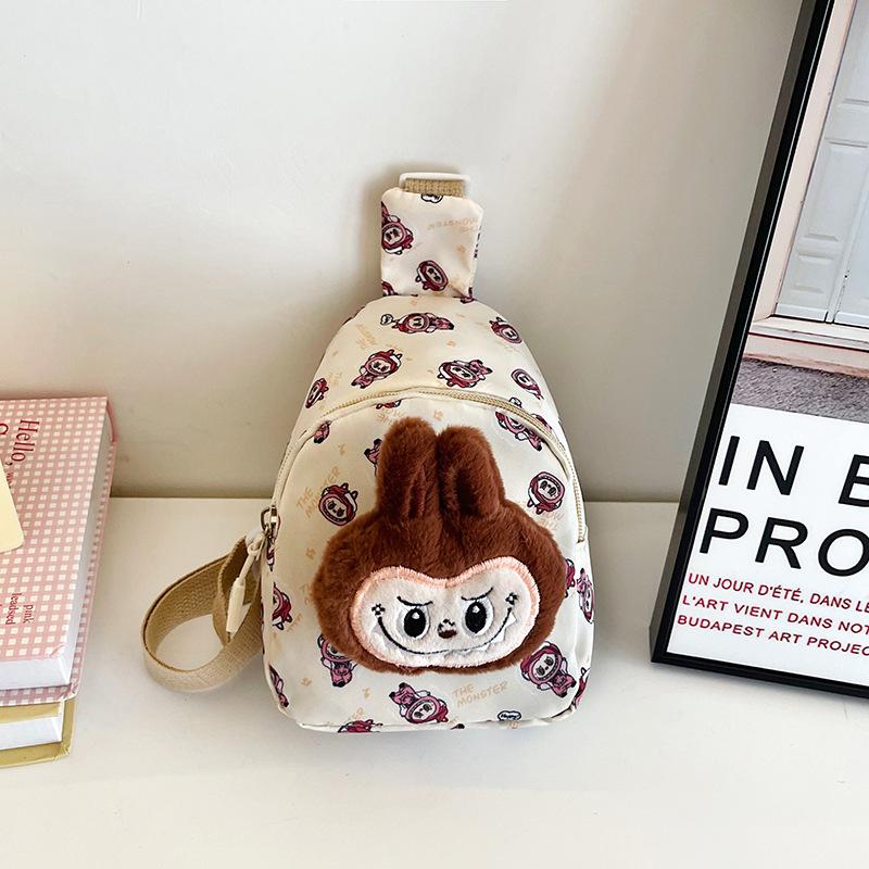 Summer new children's cartoon Labubu chest bag waist bag versatile crossbody bag travel lightweight storage bag